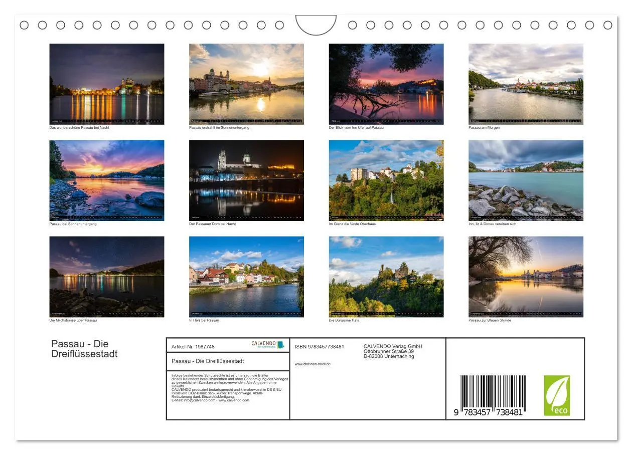 Bild: 9783457738481 | Passau - Die Dreiflüssestadt (Wandkalender 2026 DIN A4 quer),...