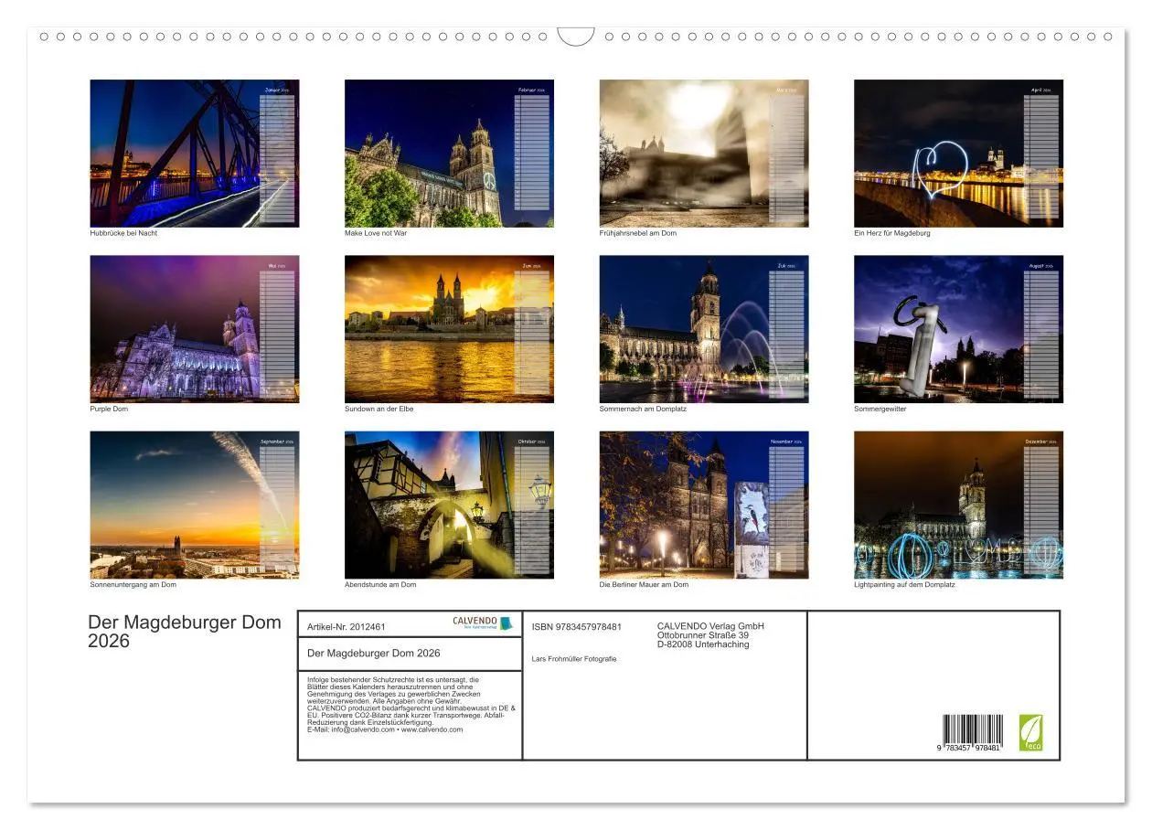 Bild: 9783457978481 | Der Magdeburger Dom 2026 (Wandkalender 2026 DIN A2 quer), CALVENDO...