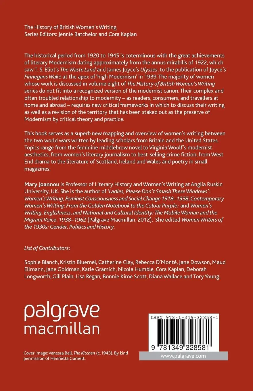 Rückseite: 9781349328581 | The History of British Women's Writing, 1920-1945 | Volume Eight