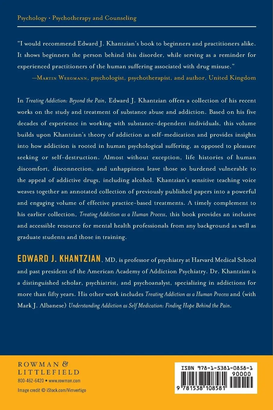 Rückseite: 9781538108581 | Treating Addiction | Beyond the Pain | Edward J. Khantzian | Buch