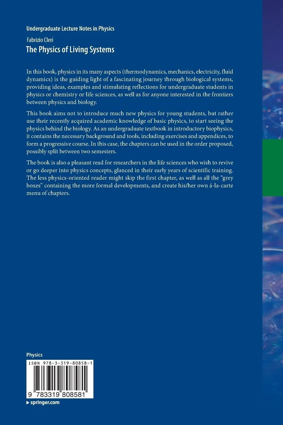 Rückseite: 9783319808581 | The Physics of Living Systems | Fabrizio Cleri | Taschenbuch | xxiv