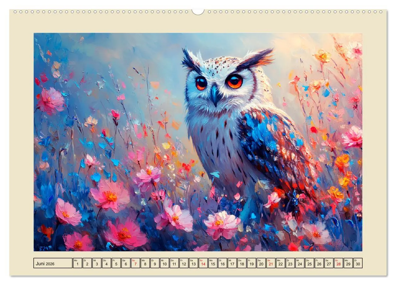 Bild: 9783457348581 | Bunte Eulenpoesie. Kunstvolle Vögel in Ölgemälde-Optik...