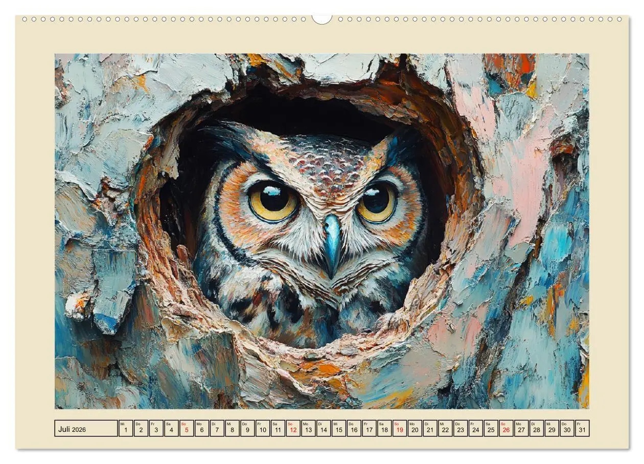 Bild: 9783457348581 | Bunte Eulenpoesie. Kunstvolle Vögel in Ölgemälde-Optik...