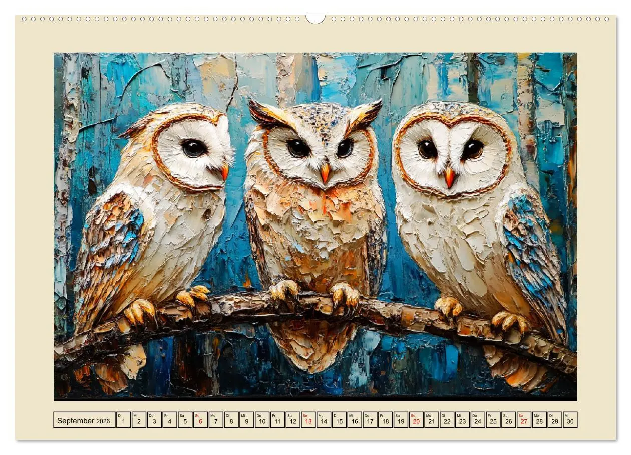 Bild: 9783457348581 | Bunte Eulenpoesie. Kunstvolle Vögel in Ölgemälde-Optik...