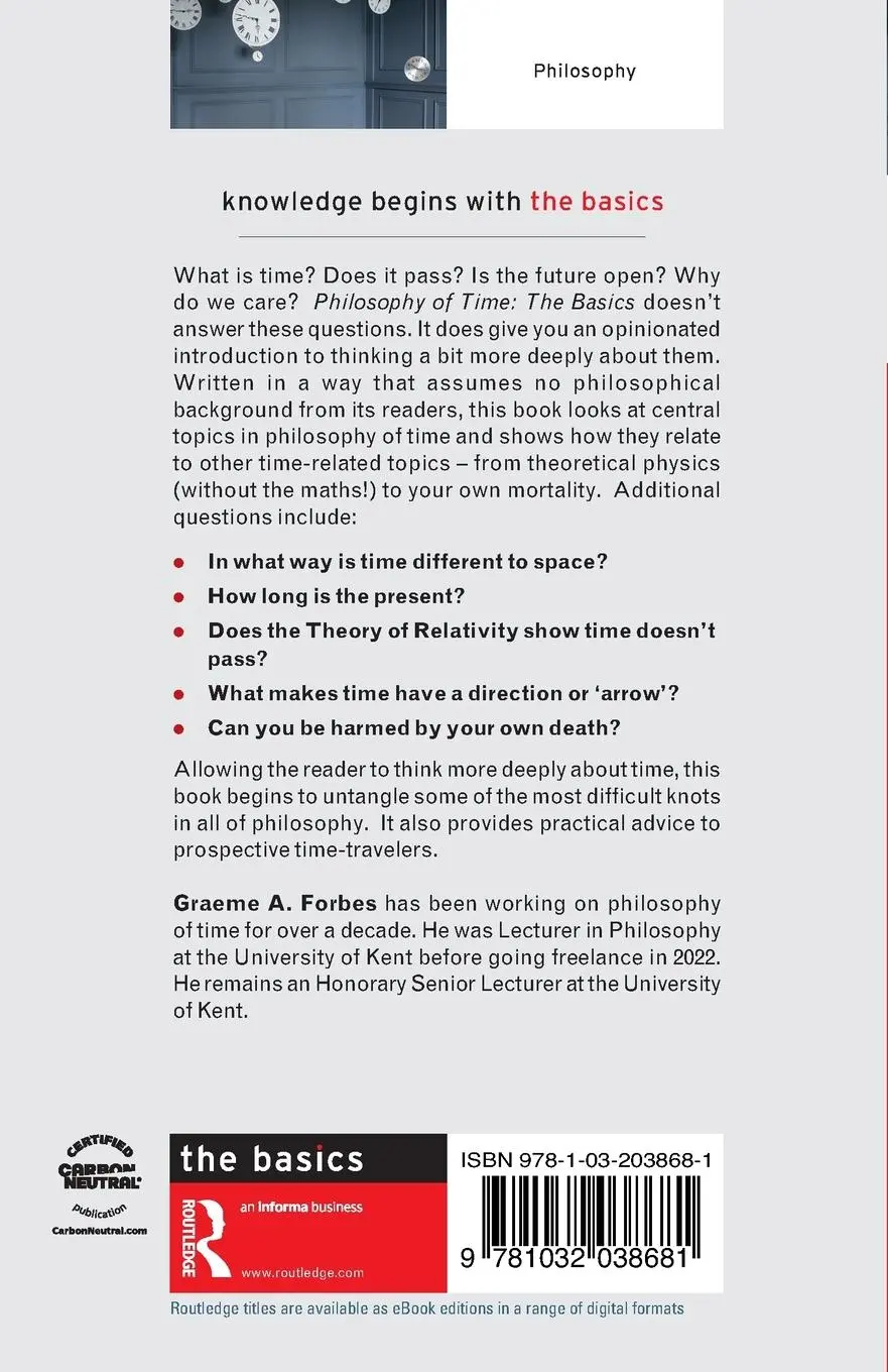 Rückseite: 9781032038681 | Philosophy of Time | The Basics | Graeme Forbes | Taschenbuch | 2024