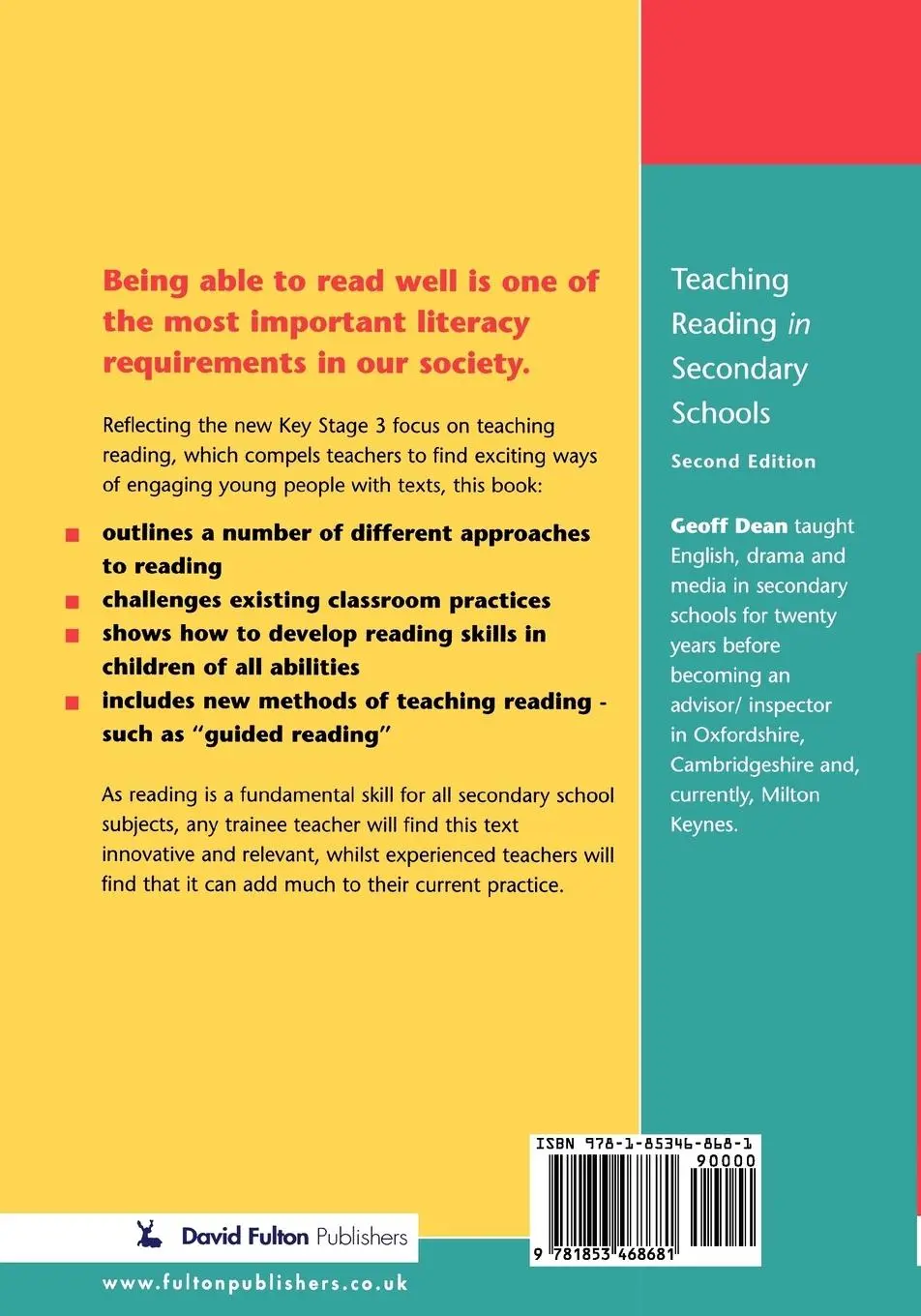 Rückseite: 9781853468681 | Teaching Reading in the Secondary Schools | Geoff Dean | Taschenbuch