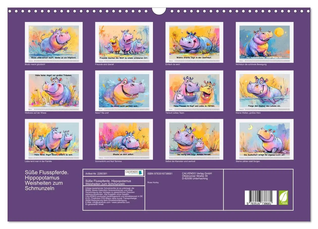 Bild: 9783516738681 | Süße Flusspferde. Hippopotamus Weisheiten zum Schmunzeln...
