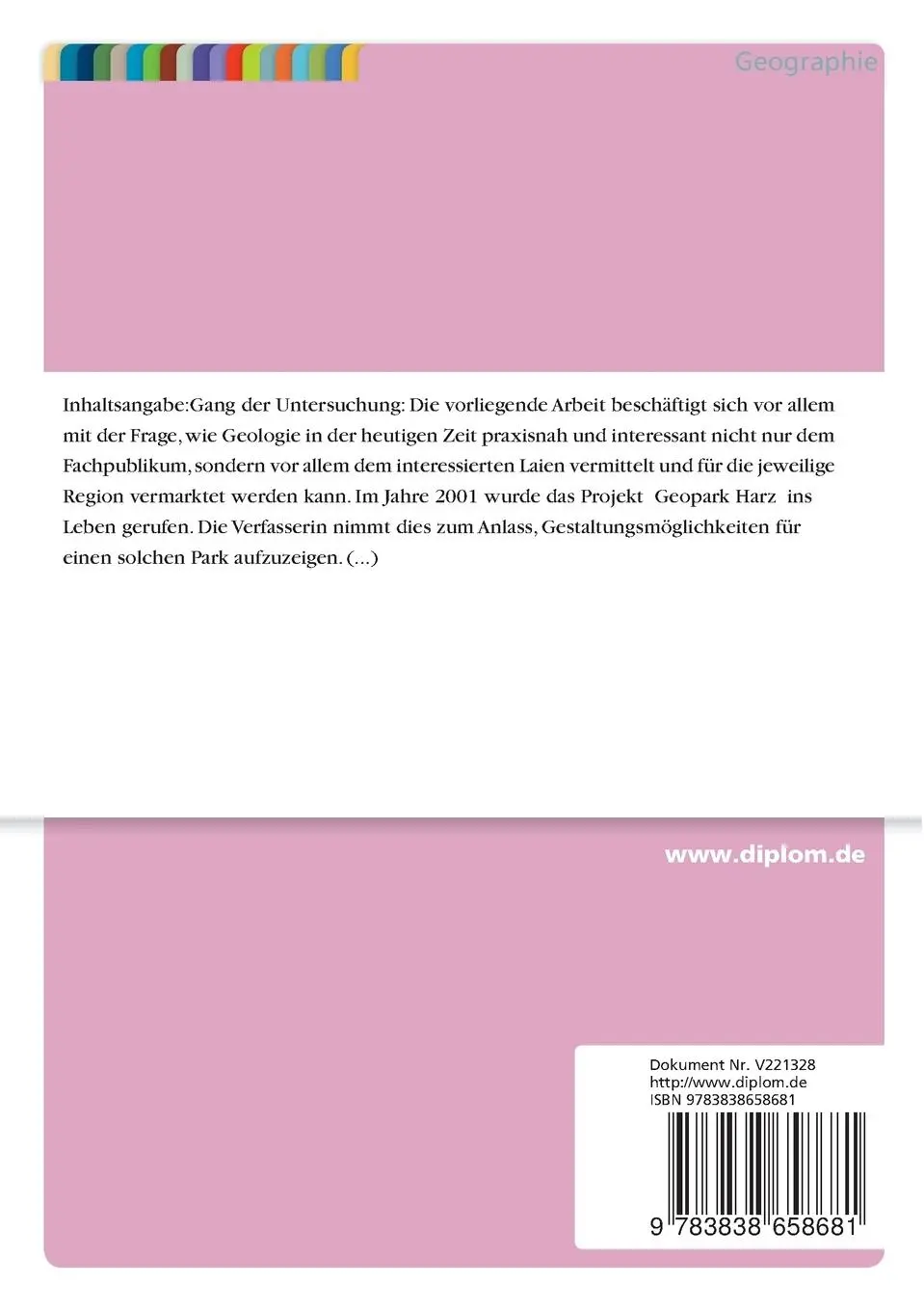 Rückseite: 9783838658681 | Erdgeschichte zum Anfassen | Sabrina Krieger | Taschenbuch | 132 S.