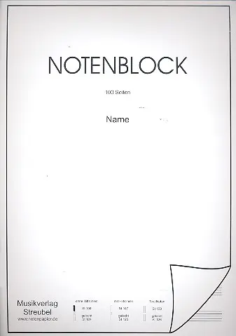 Cover: 9990051668681 | Notenblock 12 Systeme ohne Hilfslinien Din A4, 100 Seiten, 50 Blätter