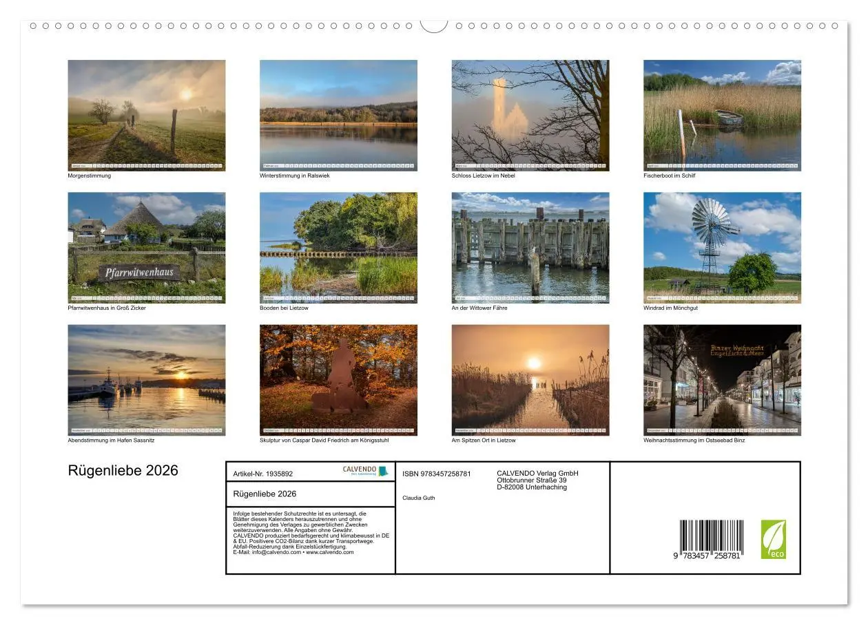 Bild: 9783457258781 | Rügenliebe 2026 (hochwertiger Premium Wandkalender 2026 DIN A2...