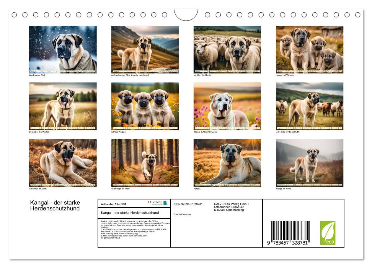 Bild: 9783457328781 | Kangal - der starke Herdenschutzhund (Wandkalender 2026 DIN A4...