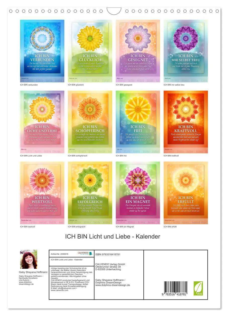 Bild: 9783516418781 | ICH BIN Licht und Liebe - Kalender (Wandkalender 2026 DIN A3 hoch),...