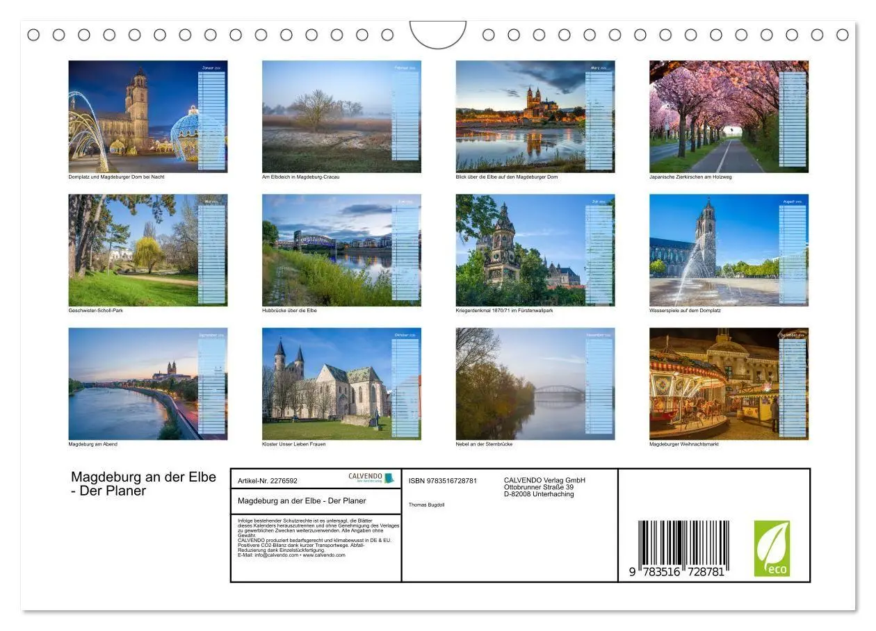 Bild: 9783516728781 | Magdeburg an der Elbe - Der Planer (Wandkalender 2026 DIN A4 quer),...