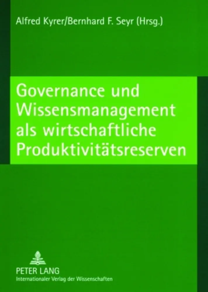 Cover: 9783631568781 | Governance und Wissensmanagement als wirtschaftliche...