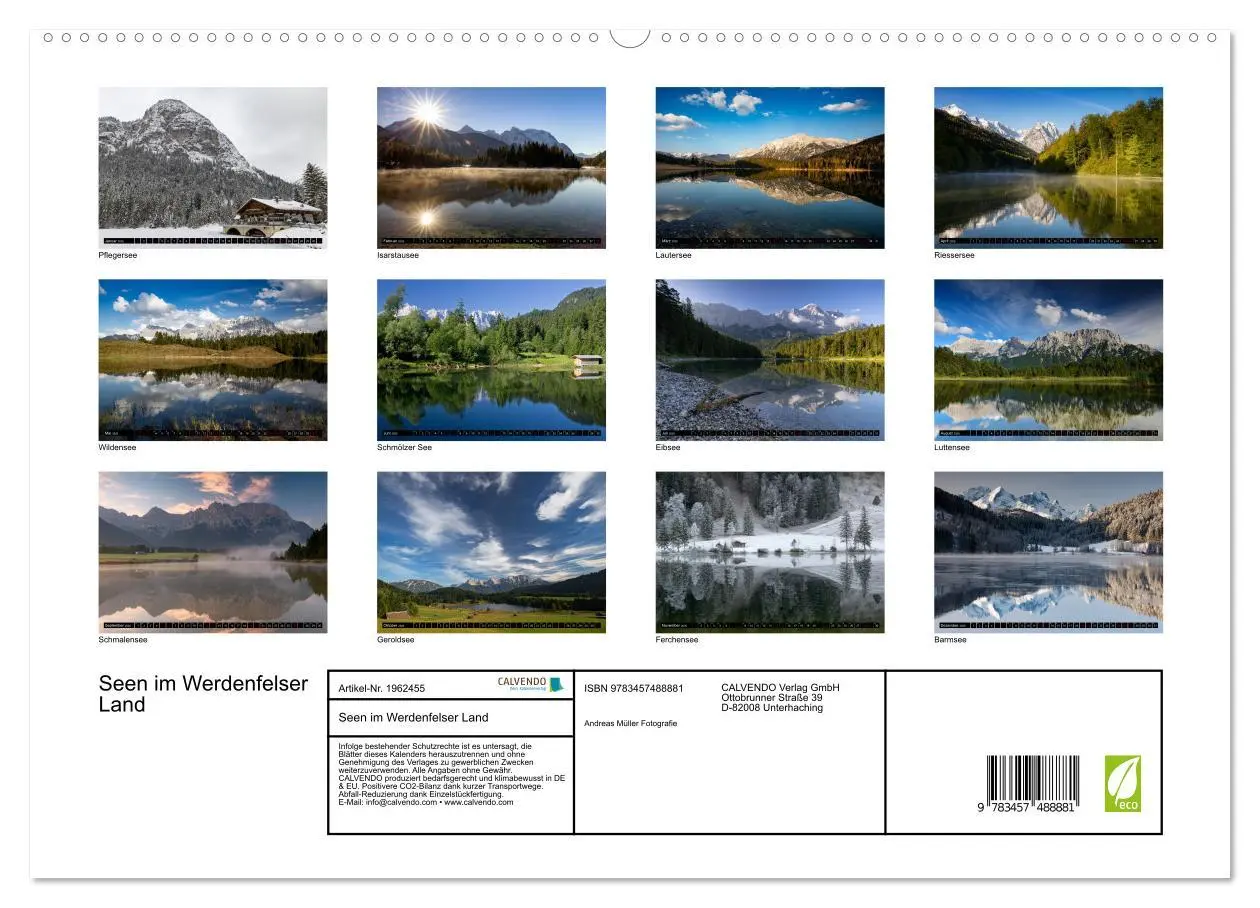 Bild: 9783457488881 | Seen im Werdenfelser Land (hochwertiger Premium Wandkalender 2026...