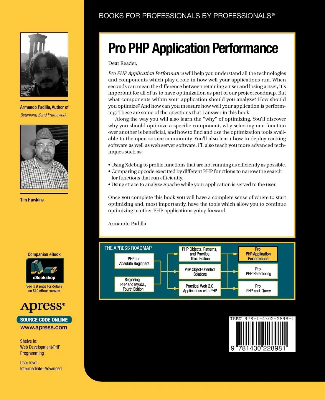 Rückseite: 9781430228981 | Pro PHP Application Performance | Duptim Hawkins (u. a.) | Taschenbuch