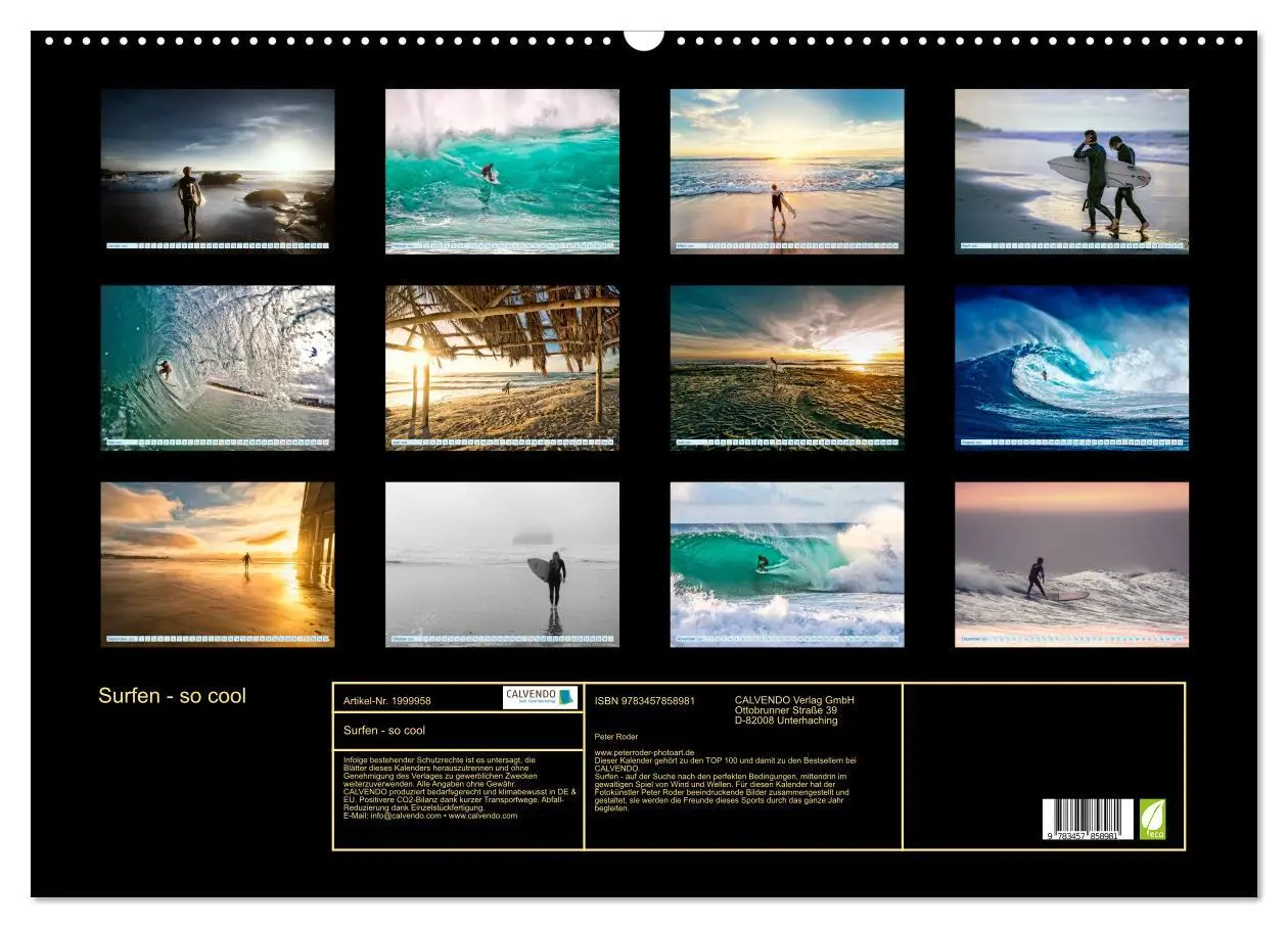 Bild: 9783457858981 | Surfen - so cool (Wandkalender 2026 DIN A2 quer), CALVENDO...