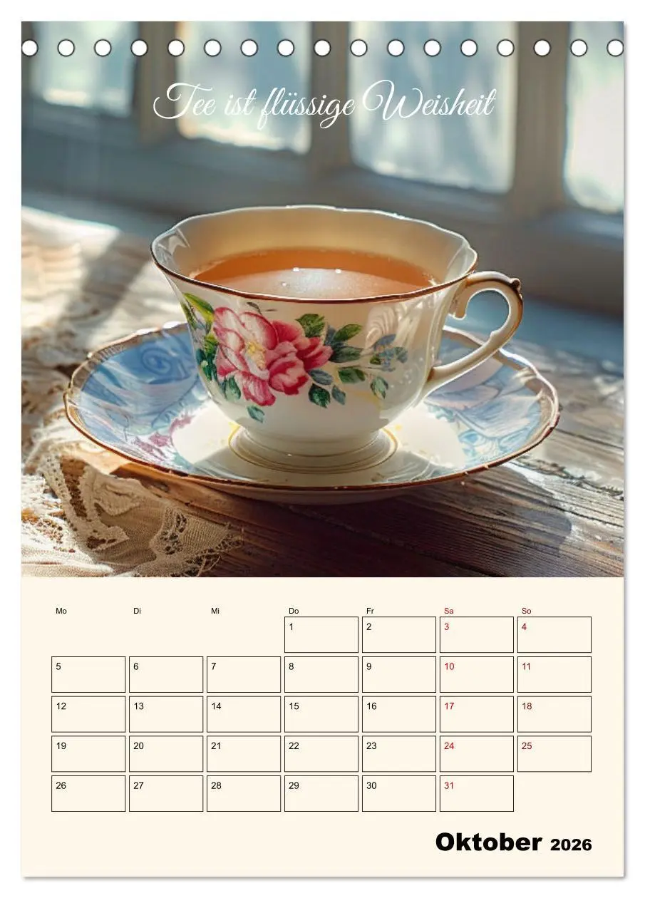 Bild: 9783516258981 | Du, mein geliebter Tee (Tischkalender 2026 DIN A5 hoch), CALVENDO...