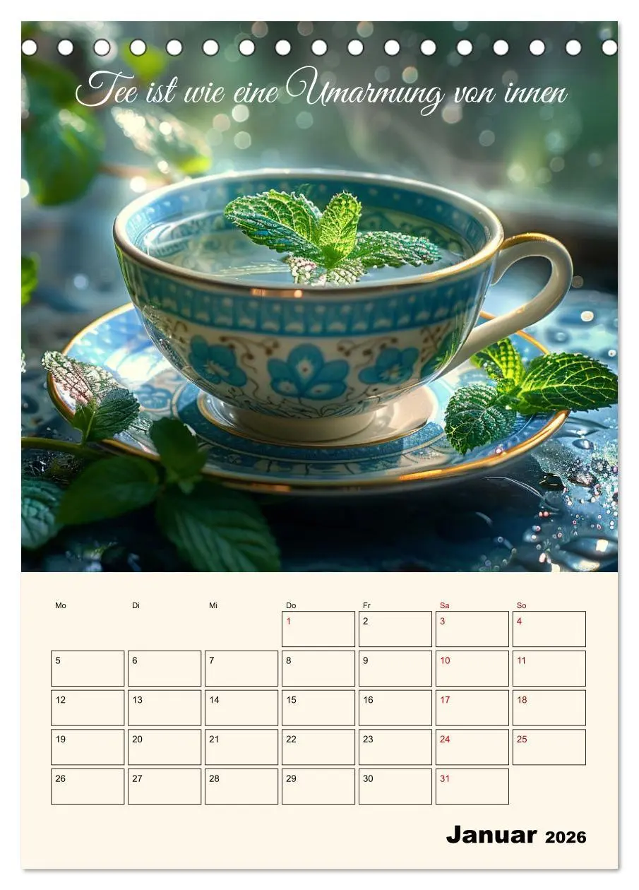 Bild: 9783516258981 | Du, mein geliebter Tee (Tischkalender 2026 DIN A5 hoch), CALVENDO...