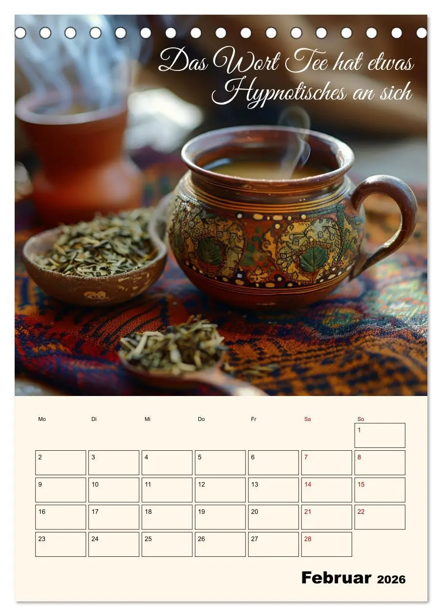 Bild: 9783516258981 | Du, mein geliebter Tee (Tischkalender 2026 DIN A5 hoch), CALVENDO...
