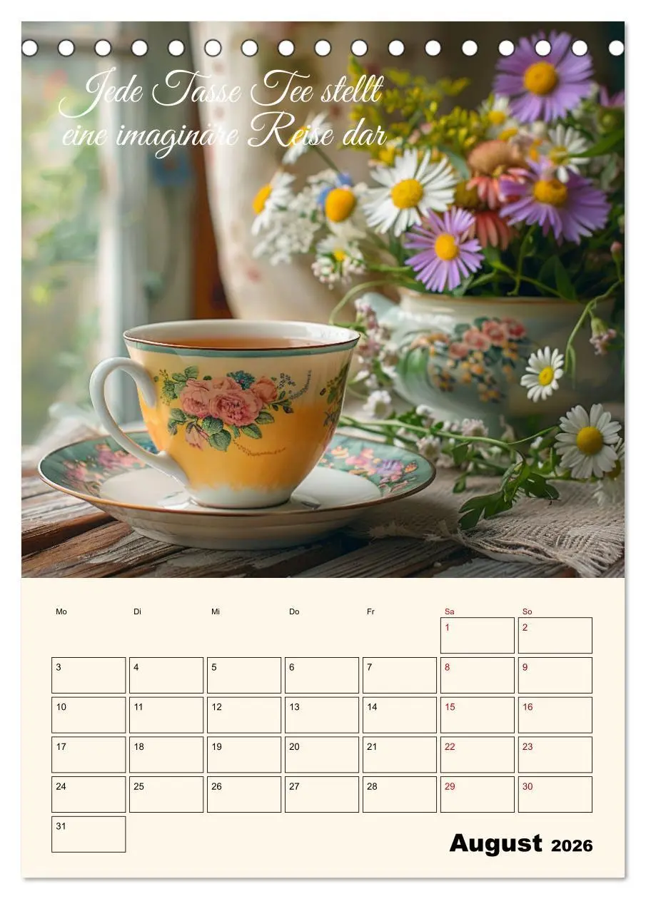 Bild: 9783516258981 | Du, mein geliebter Tee (Tischkalender 2026 DIN A5 hoch), CALVENDO...