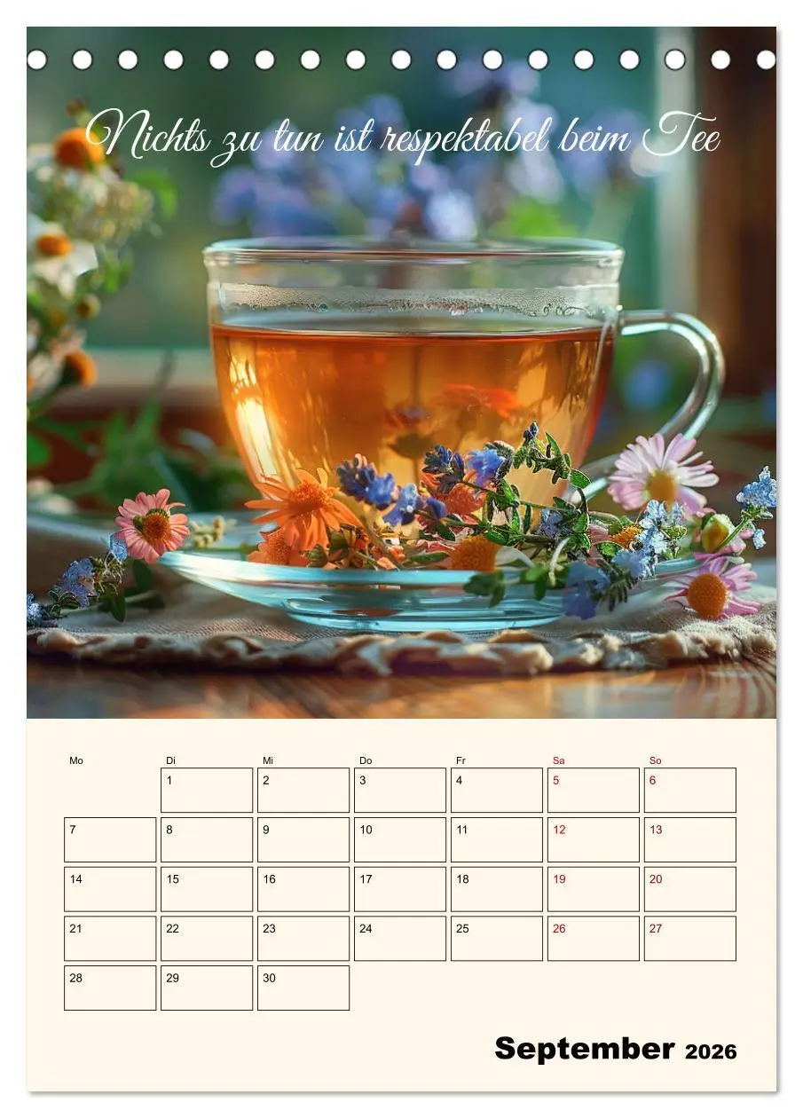 Bild: 9783516258981 | Du, mein geliebter Tee (Tischkalender 2026 DIN A5 hoch), CALVENDO...