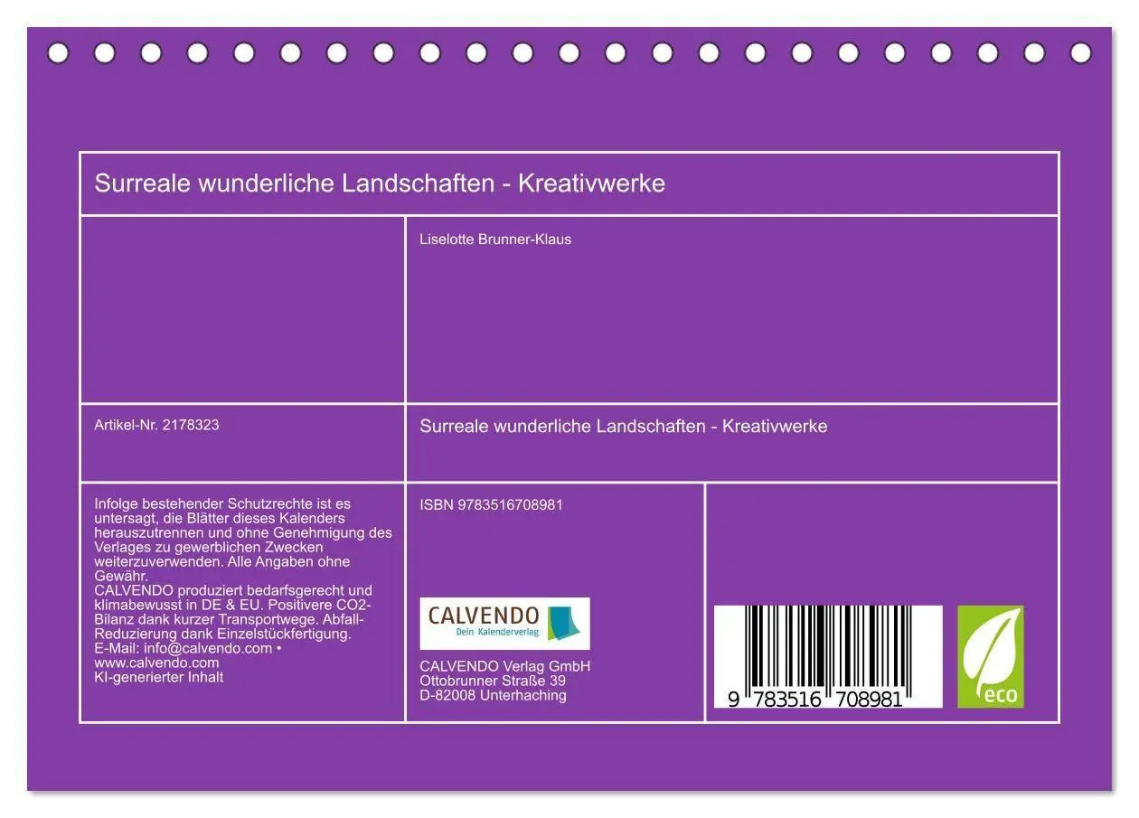 Bild: 9783516708981 | Surreale wunderliche Landschaften - Kreativwerke (Tischkalender...