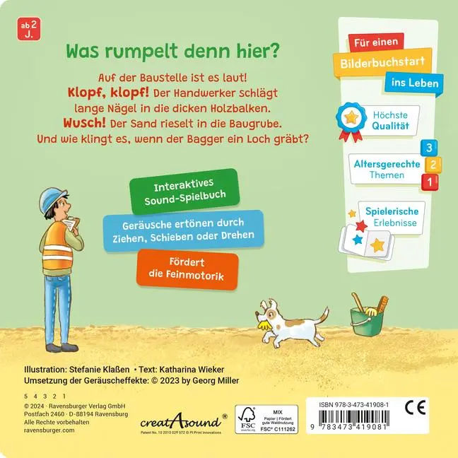 Bild: 9783473419081 | Spielen, hören, staunen - Baustelle | Katharina Wieker | Buch | 10 S.