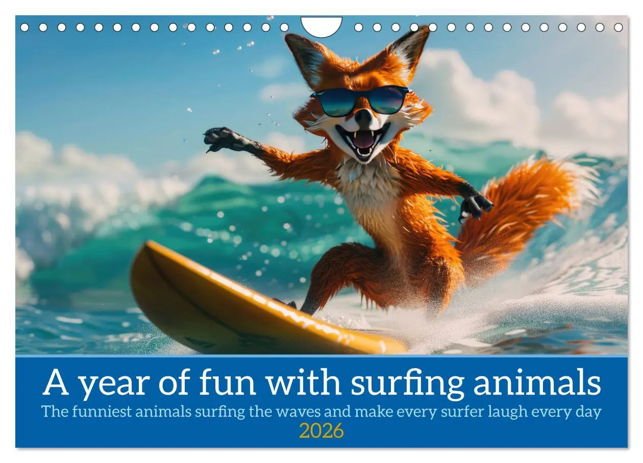 Cover: 9783516529081 | A year of fun with surfing animals (Wall Calendar 2026 DIN A4...