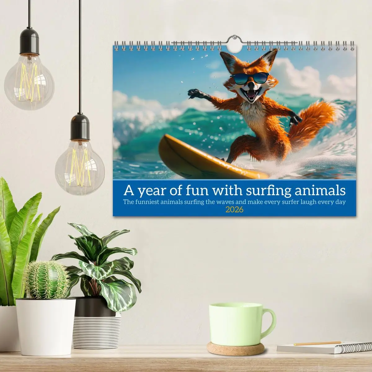 Bild: 9783516529081 | A year of fun with surfing animals (Wall Calendar 2026 DIN A4...