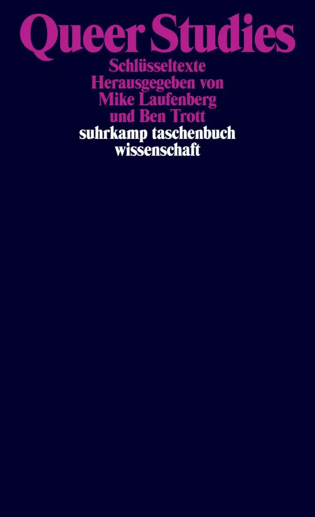Cover: 9783518299081 | Queer Studies | Schlüsseltexte | Mike Laufenberg (u. a.) | Taschenbuch