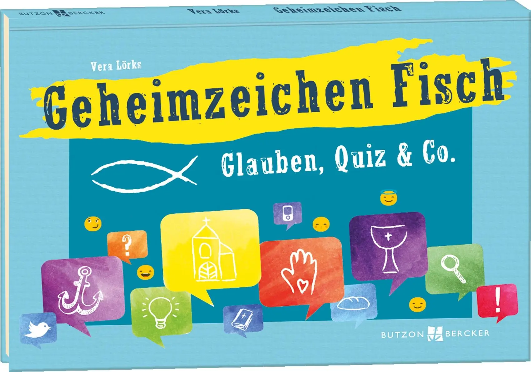 Cover: 9783766629081 | Geheimzeichen Fisch | Glauben, Quiz &amp; Co. | Vera Lörks | Box | 48 S.