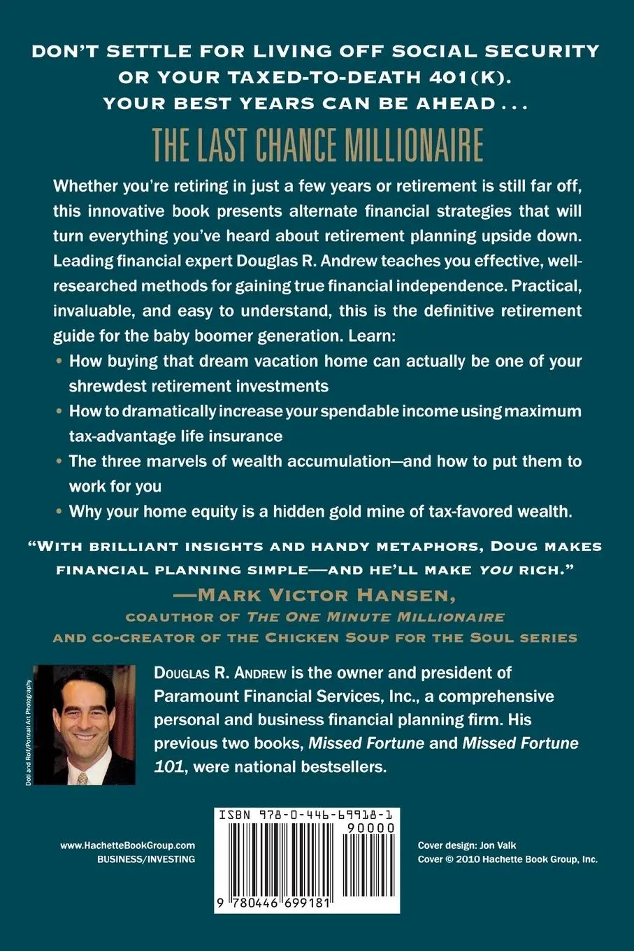 Rückseite: 9780446699181 | The Last Chance Millionaire | It's Not Too Late to Become Wealthy