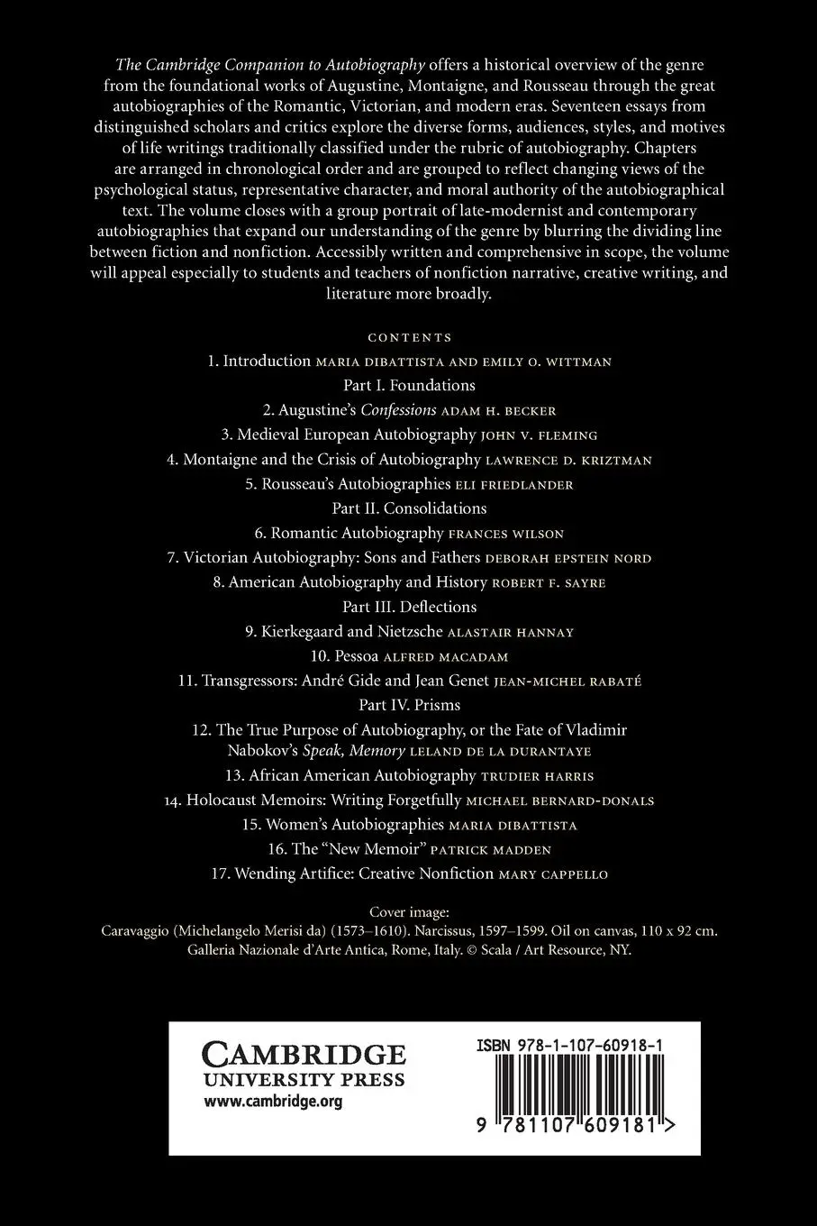 Rückseite: 9781107609181 | The Cambridge Companion to Autobiography | Maria Dibattista (u. a.)