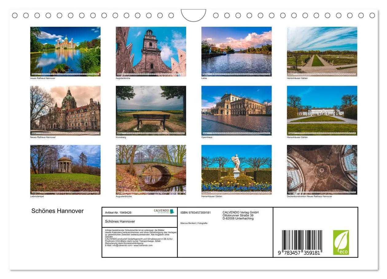 Bild: 9783457359181 | Schönes Hannover (Wandkalender 2026 DIN A4 quer), CALVENDO...