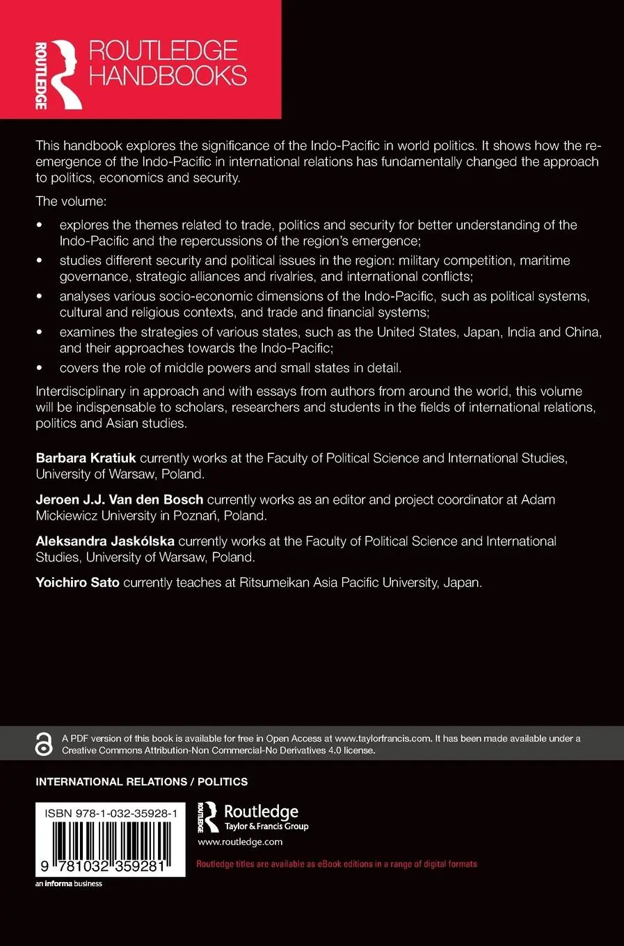 Rückseite: 9781032359281 | Handbook of Indo-Pacific Studies | Barbara Kratiuk (u. a.) | Buch