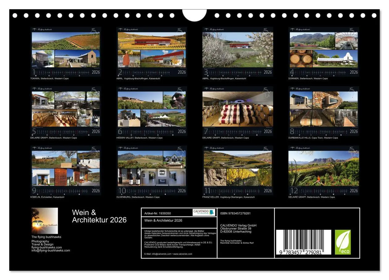 Bild: 9783457279281 | Wein &amp; Architektur 2026 (Wandkalender 2026 DIN A4 quer), CALVENDO...