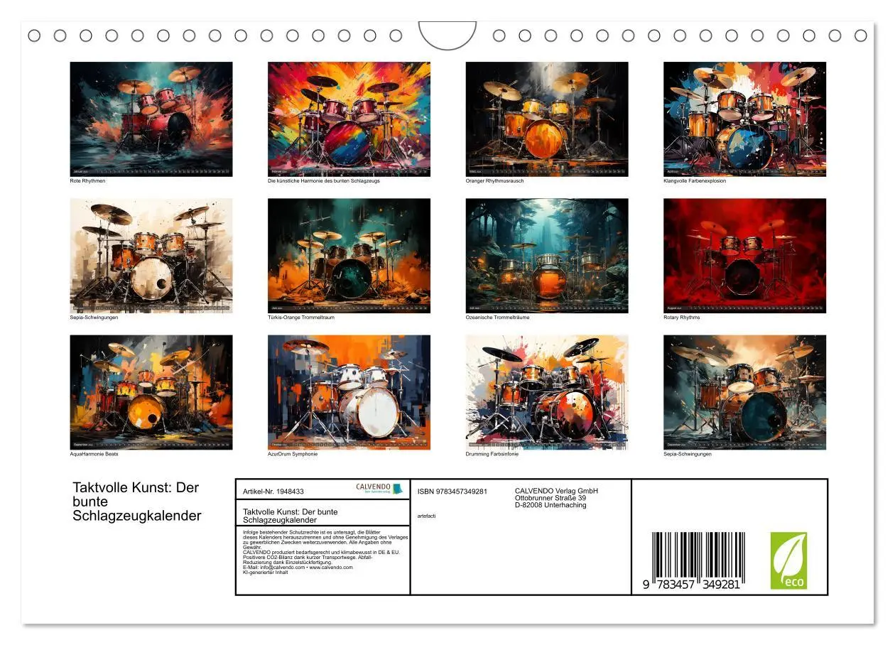 Bild: 9783457349281 | Taktvolle Kunst: Der bunte Schlagzeugkalender (Wandkalender 2026...