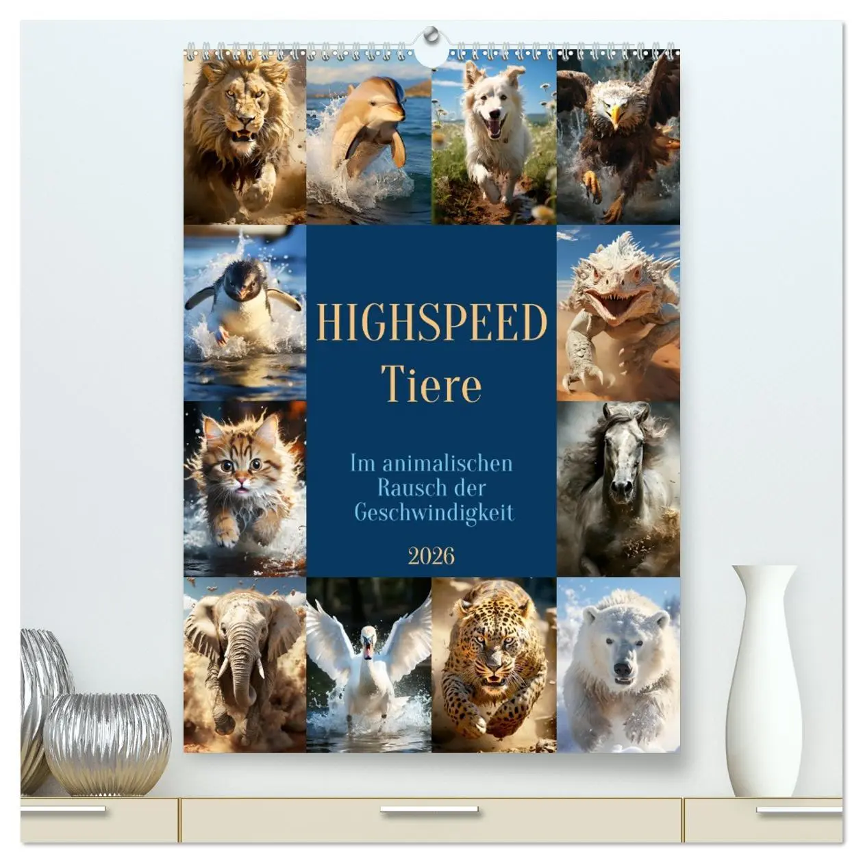 Cover: 9783516299281 | Highspeed Tiere (hochwertiger Premium Wandkalender 2026 DIN A2...