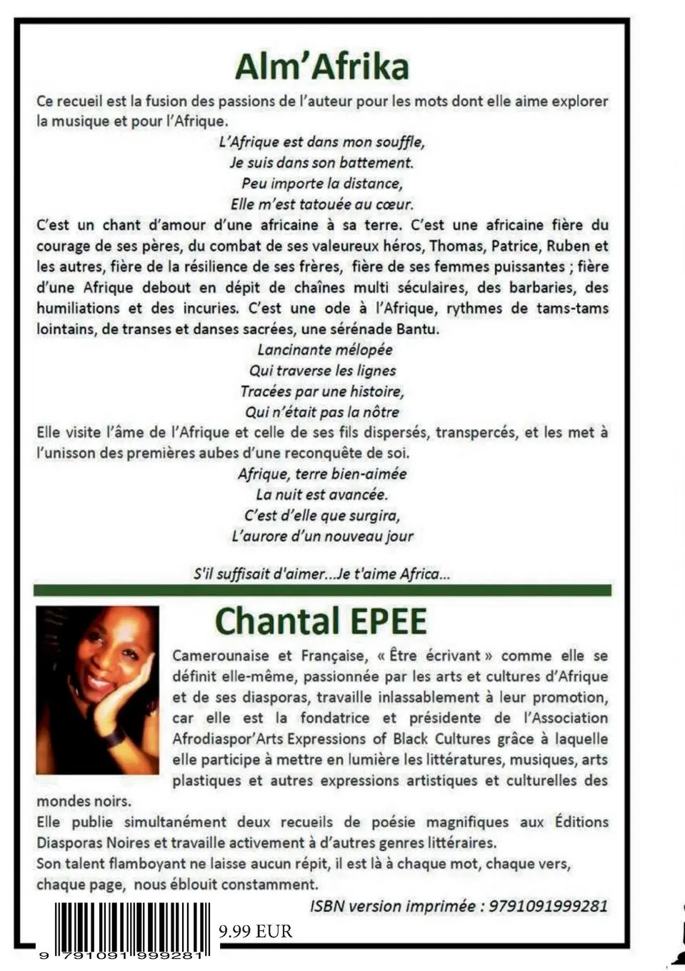 Rückseite: 9791091999281 | Alm'Afrika | Chantal Epee | Taschenbuch | Paperback | Französisch