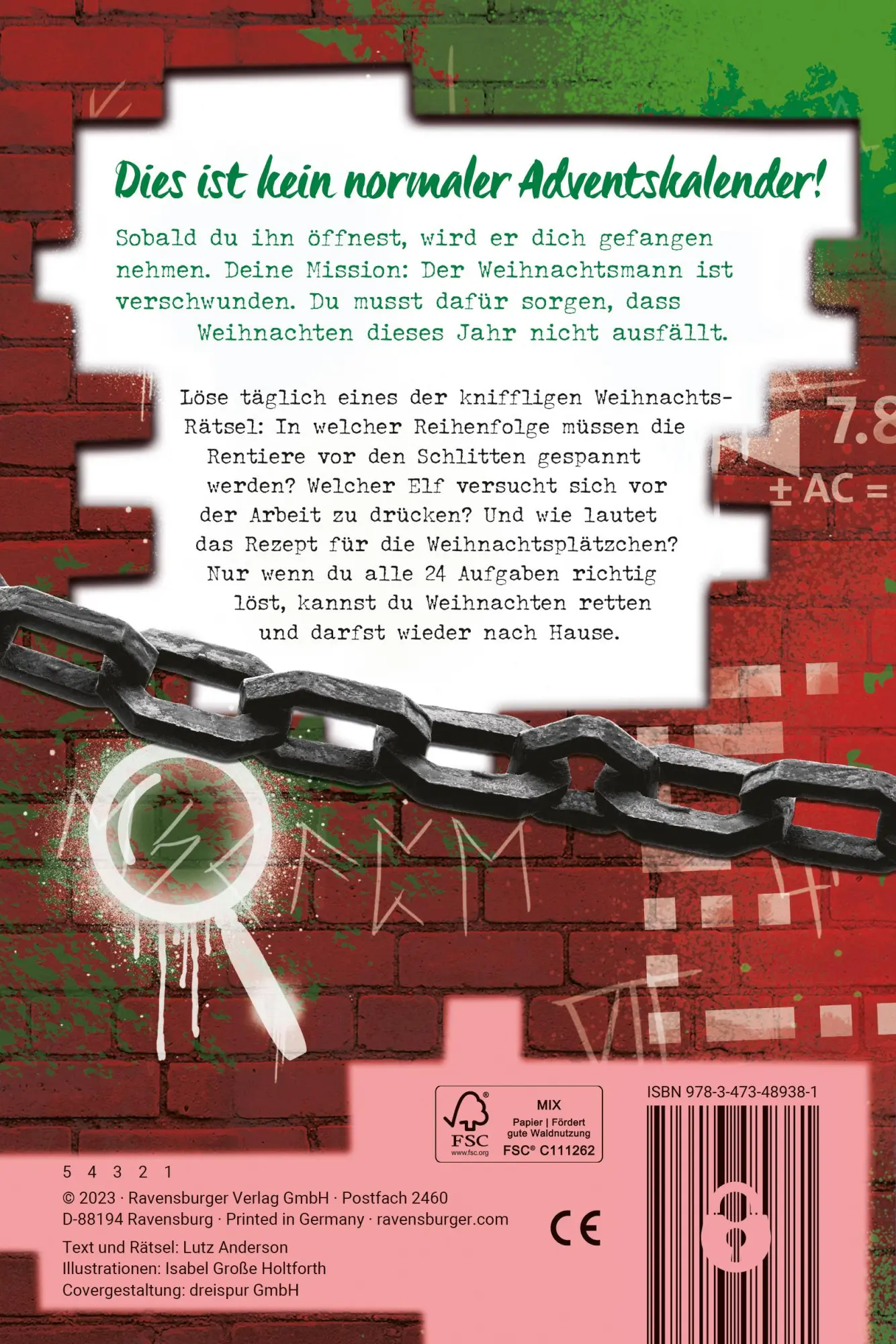 Rückseite: 9783473489381 | Ravensburger Exit Room Rätsel: Adventskalender | Lutz Anderson
