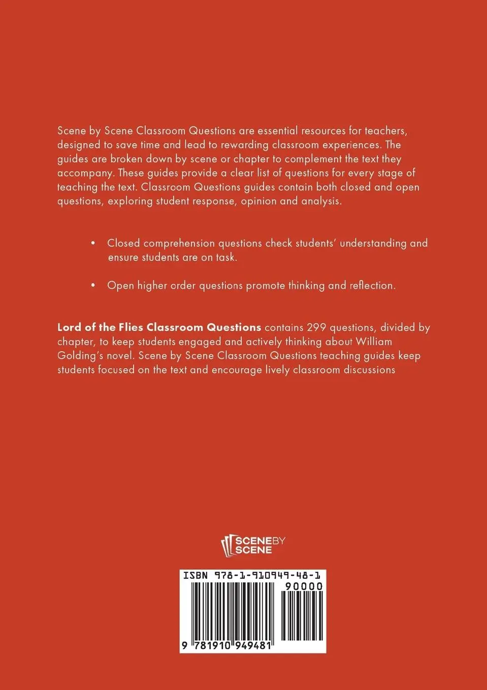 Rückseite: 9781910949481 | Lord of the Flies Classroom Questions | Amy Farrell | Taschenbuch