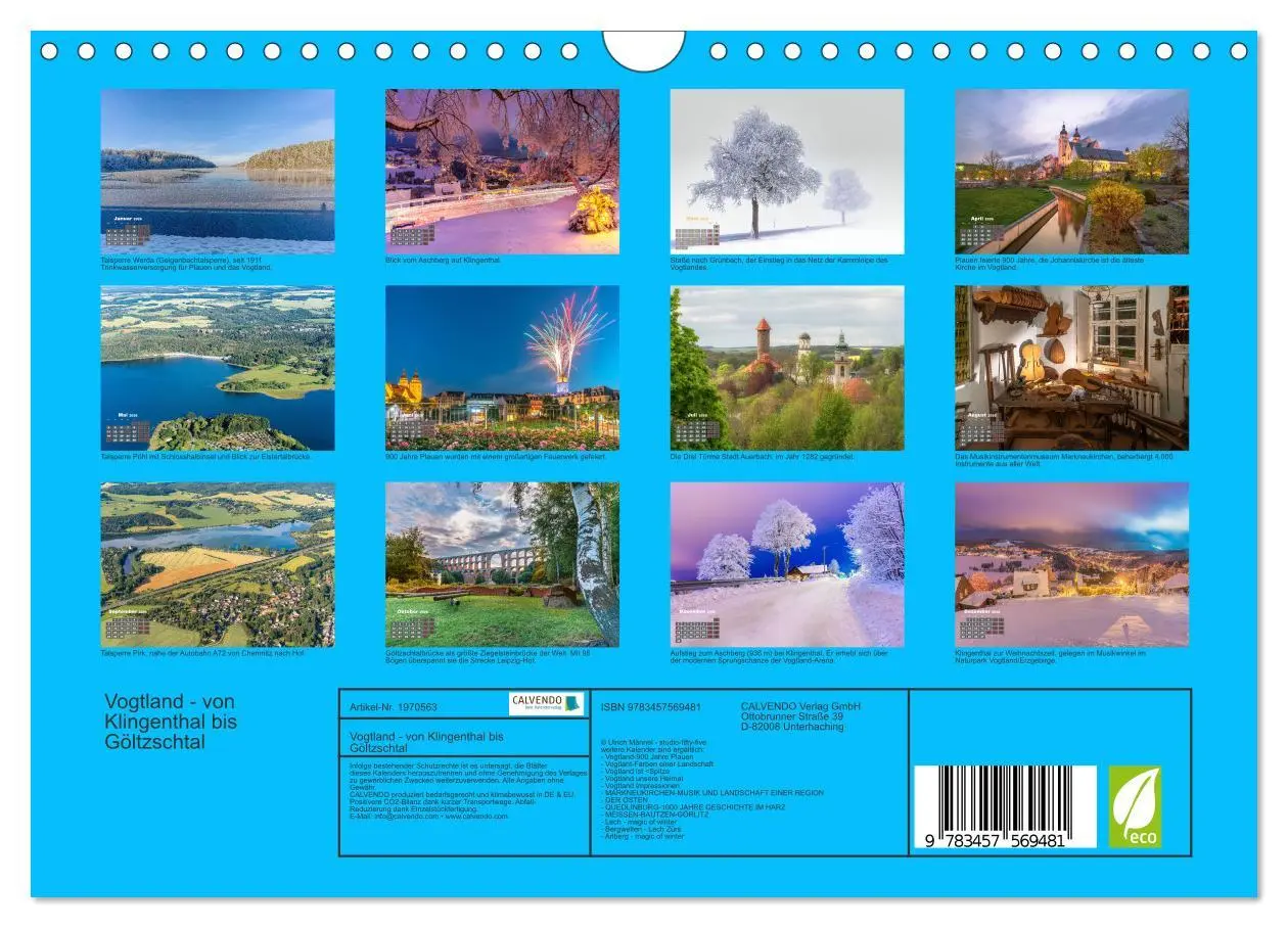 Bild: 9783457569481 | Vogtland - von Klingenthal bis Göltzschtal (Wandkalender 2026 DIN...