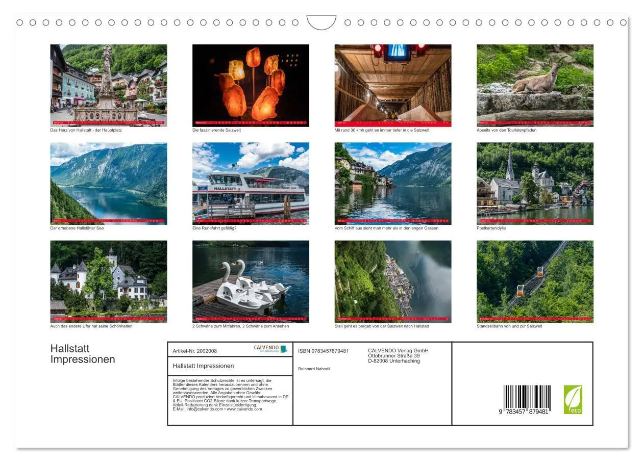 Bild: 9783457879481 | Hallstatt Impressionen (Wandkalender 2026 DIN A3 quer), CALVENDO...