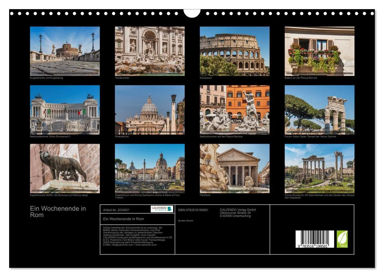 Bild: 9783516199581 | Ein Wochenende in Rom (Wandkalender 2026 DIN A3 quer), CALVENDO...