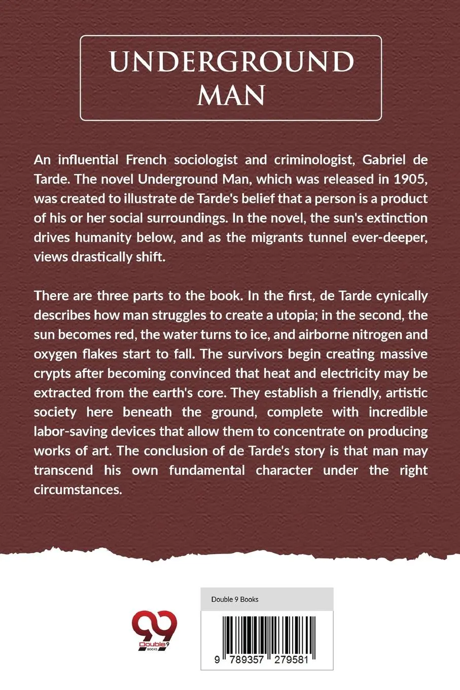 Rückseite: 9789357279581 | Underground Man | Gabriel De Tarde | Taschenbuch | Englisch | 2023