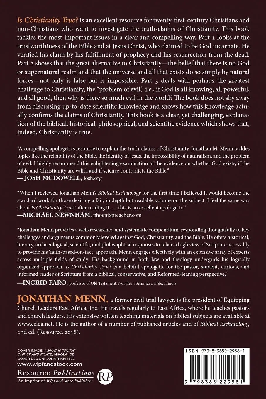 Rückseite: 9798385229581 | Is Christianity True? | Jonathan Menn | Taschenbuch | Englisch | 2024