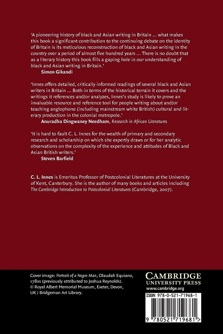Rückseite: 9780521719681 | A History of Black and Asian Writing in Britain | C. L. Innes | Buch