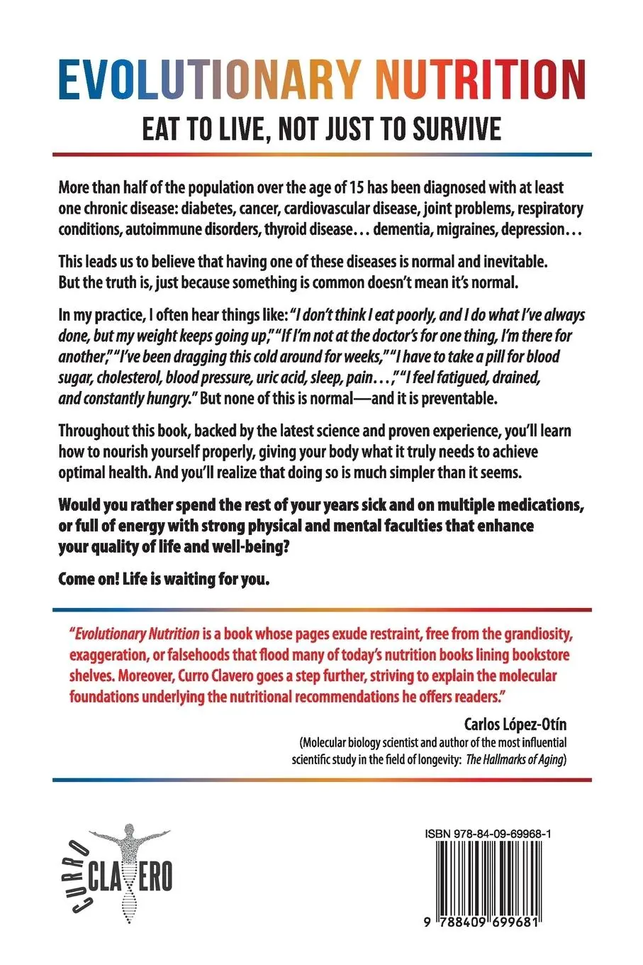 Rückseite: 9788409699681 | Evolutionary Nutrition | Eat to Live, Not Just to Survive | Buch