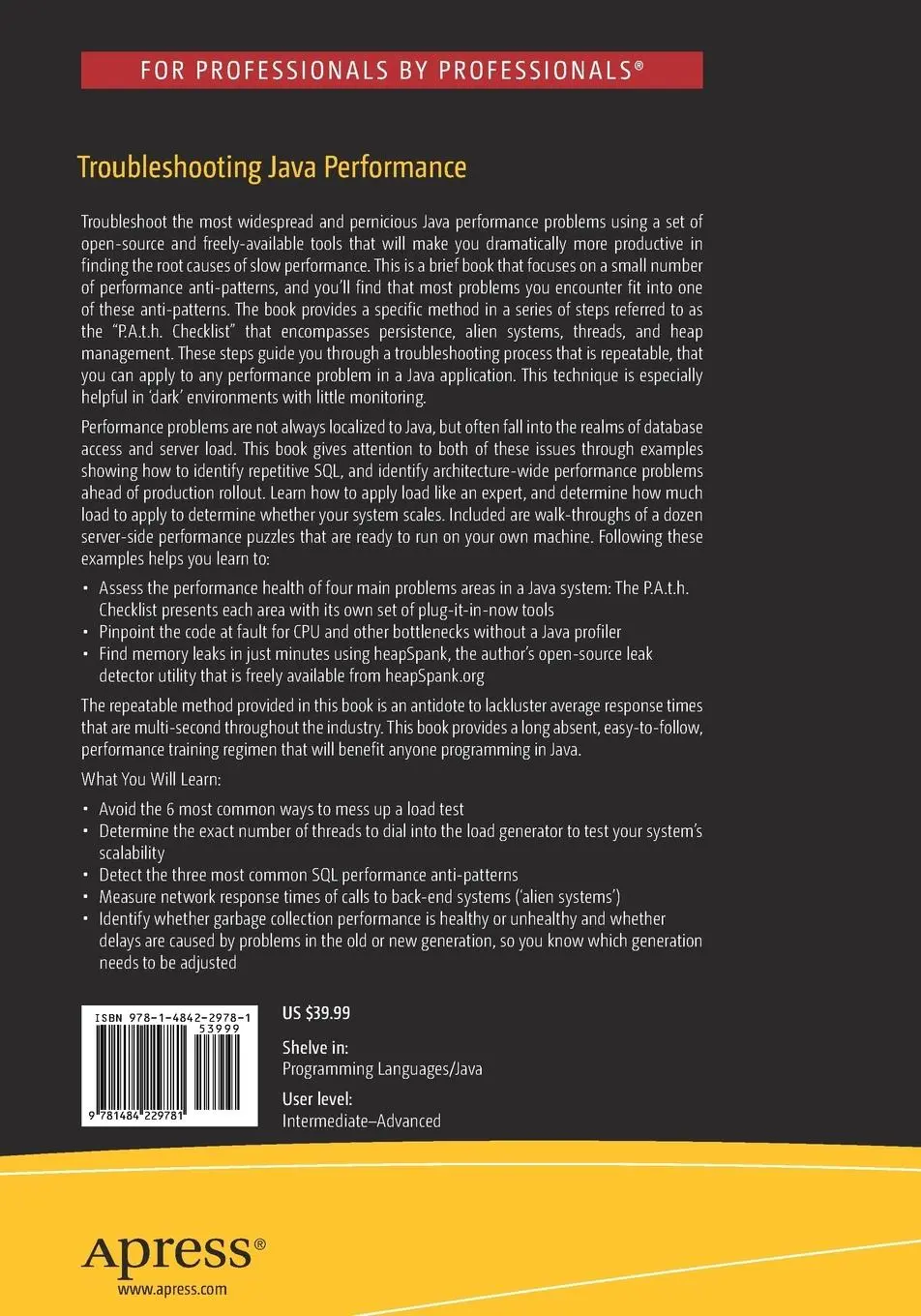 Rückseite: 9781484229781 | Troubleshooting Java Performance | Erik Ostermueller | Taschenbuch